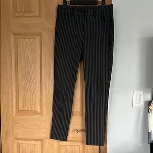 Black Pinstripe Women's High Rise Pants